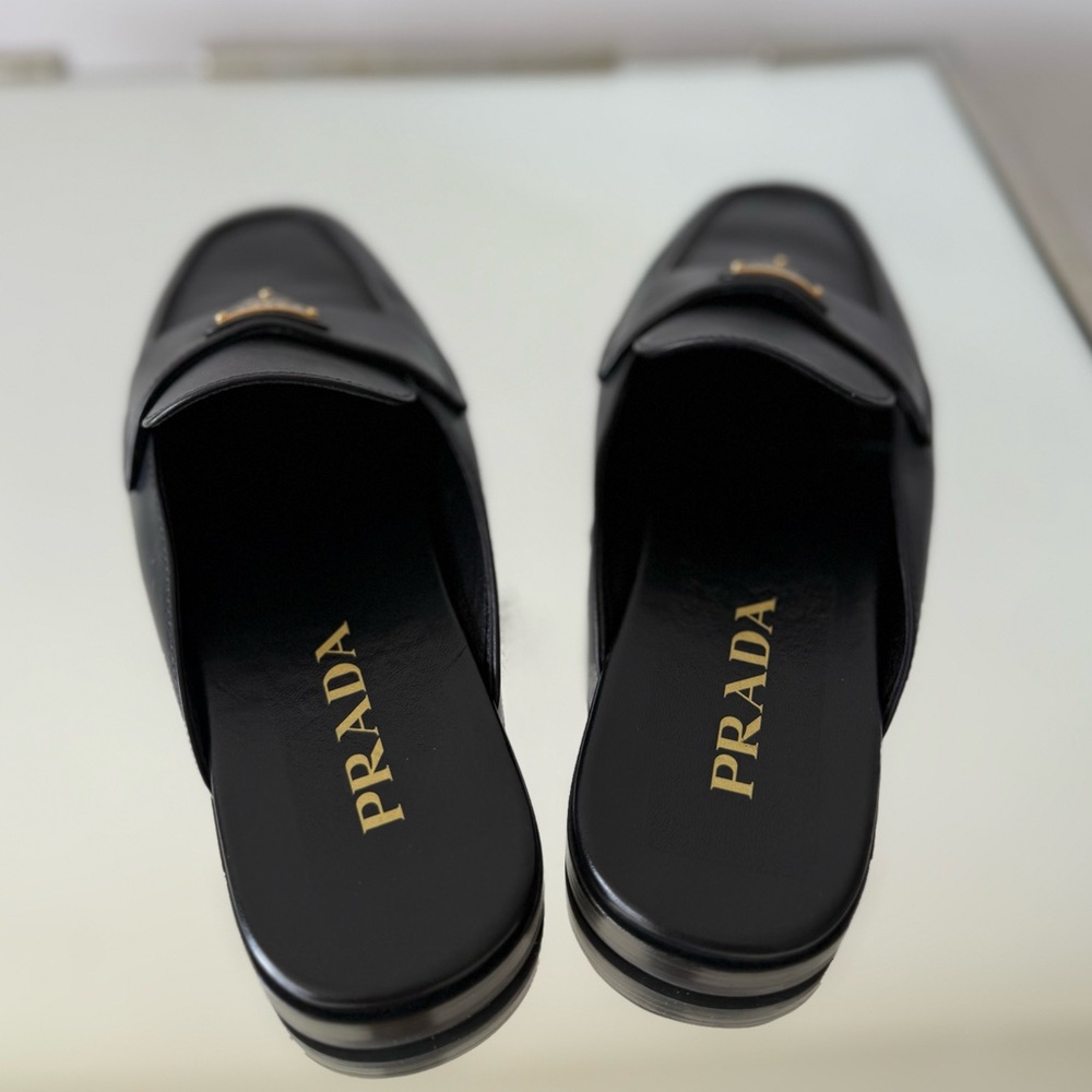 New Prada Leather Mules $1,120 37 - Picture 9 of 13